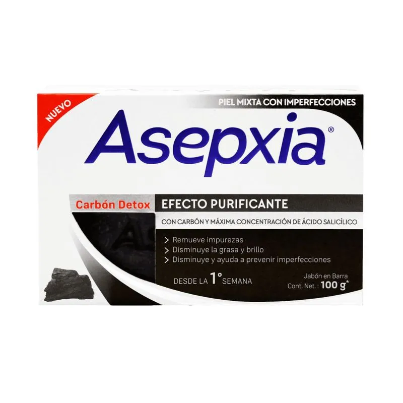 Jabón Asepxia carbón barra 100 g